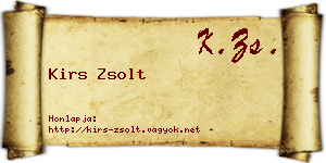 Kirs Zsolt névjegykártya